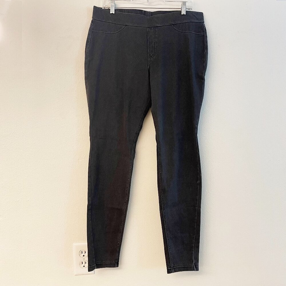 HUE Women's Curvy Fit Jeans Leggings, Graphite Wash, Size XL